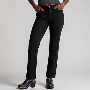 Quince Bella Stretch High Rise Kick Flare Ankle Jeans Black size 24